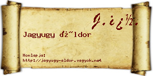 Jagyugy Áldor névjegykártya